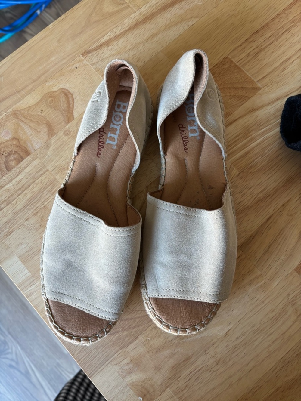 Born Cream Espadrille Slip-On Sandals